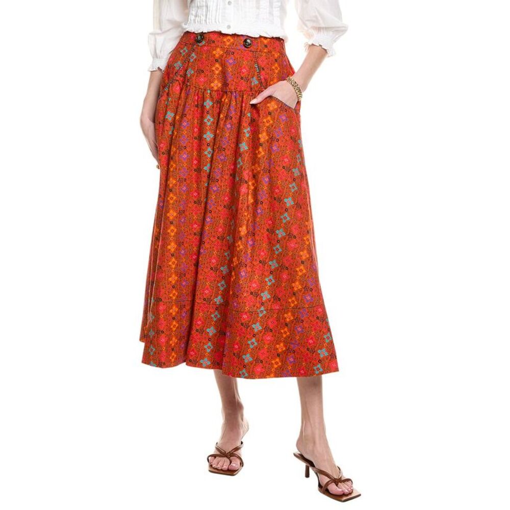 Saloni Womens  Della Skirt, Orange